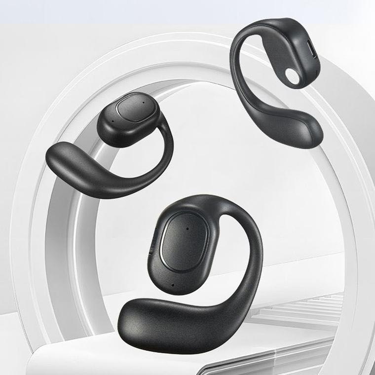Wireless Bluetooth 5.2 Earphones with Noise Reduction Ear-mounted Design - White Bag With Accessories