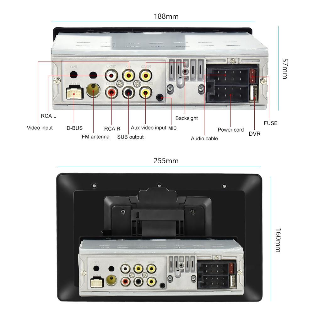 10.1 Inch Full Screen Car Mp5 Player With Wired Carplay - Standard + 12 Light Camera