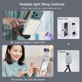 Rechargeable Clip Fill Light - 60 Leds 3 Light Modes Front & Back Clip a Type Blue - B Type White - Rear View