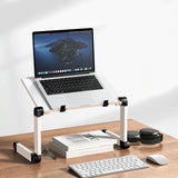 Portable Folding Laptop Desk with Adjustable Height and Storage - Front View