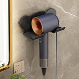 Wall Mounted Holder For Dyson Hair Dryer Bathroom Storage Rack Simple Black - Upgrade White