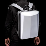 17.3 Silver Gaming Backpack with Hard Shell for Computers - Close-Up Angle