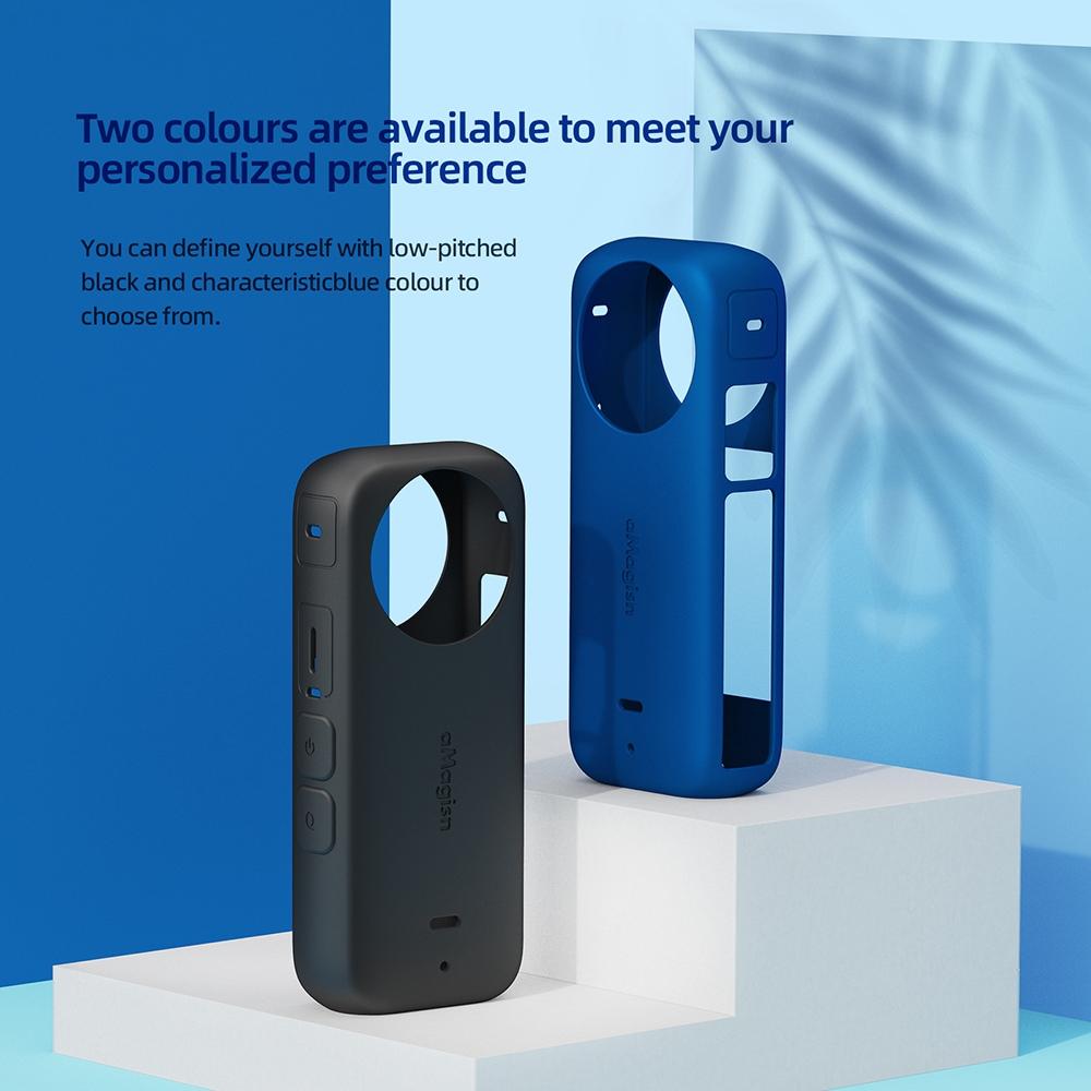 Amagisn Silicone Protective Cover for Insta360 X3 Body - Body Case (Blue)