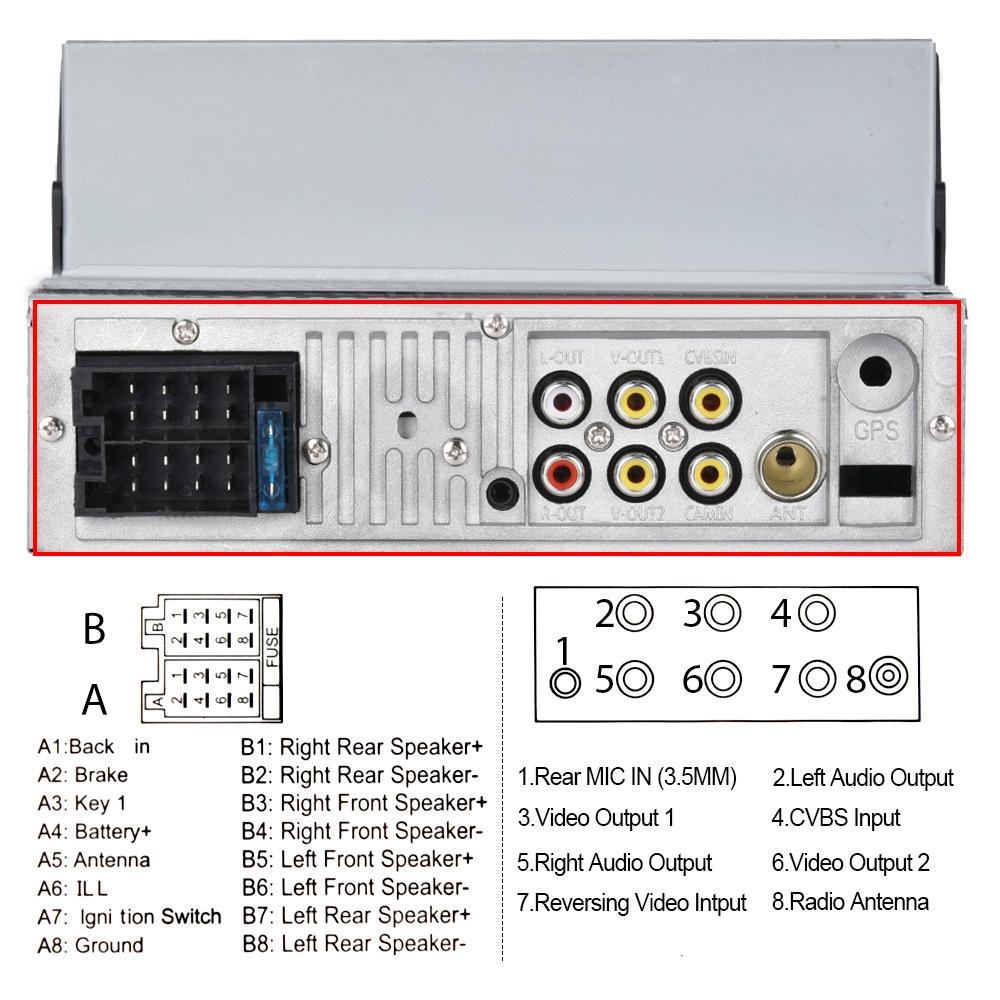 7 Inch Mp5 Bluetooth Carplay Player With Reversing Camera - Standard + 12 Lights