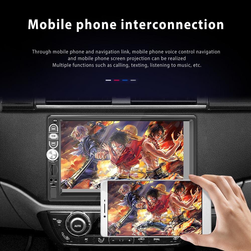 7 Inch Mp5 Bluetooth Carplay Player With Reversing Camera - Standard + 12 Lights