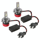 1 Pair H4 Dc12V 65W 6000K 6500Lm Led Car Headlights - Top-Down View