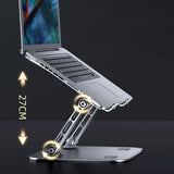 Adjustable Aluminum Laptop Stand - Foldable & Portable - Rear View