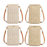 Stylish Straw Beach Bag With Magnetic Closure Cream