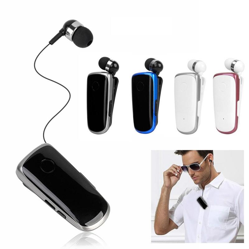 Wireless Bluetooth In-ear Earphone with Vibrating Alert and Hands-free Clip - Rose Red
