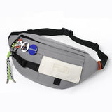 Chest Shoulder Messenger Bag Badge - Grey + Badge + Lanyard