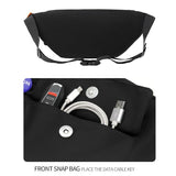 Chest Shoulder Messenger Bag Badge - Grey + Badge + Lanyard - 45-Degree Angle