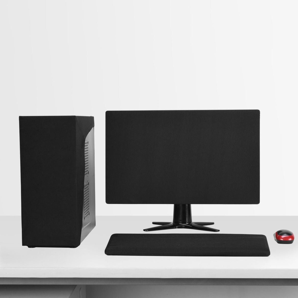 Stretch Cloth Dust Cover for 31.5 Computer Monitor - Hangs on Desktop