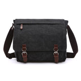 Black Canvas Business Messenger Bag Large - Front View