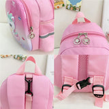 Blue Cartoon Astronaut Kids School Bag - Astronaut Blue - Rear View