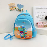 Blue Cartoon Astronaut Kids School Bag - Astronaut Blue - Low Angle