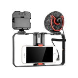 Vlogging Video Rig With Mic & Fill Light For Smartphone - Front View