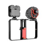 Vlogging Video Rig With Mic & Fill Light For Smartphone - Top-Down View