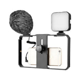 Vlogging Video Rig With Mic & Fill Light For Smartphone - 45-Degree Angle