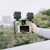 Vlogging Video Rig With Mic & Fill Light For Smartphone - Low Angle