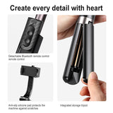 Foldable 3-in-1 Gimbal Stabilizer with Bluetooth Remote and Selfie Stick for Smartphones - Top-Down View
