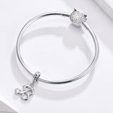 925 Sterling Silver Personalized Letter Pendant For Diy Bracelets And Necklaces Style - N - 45-Degree Angle