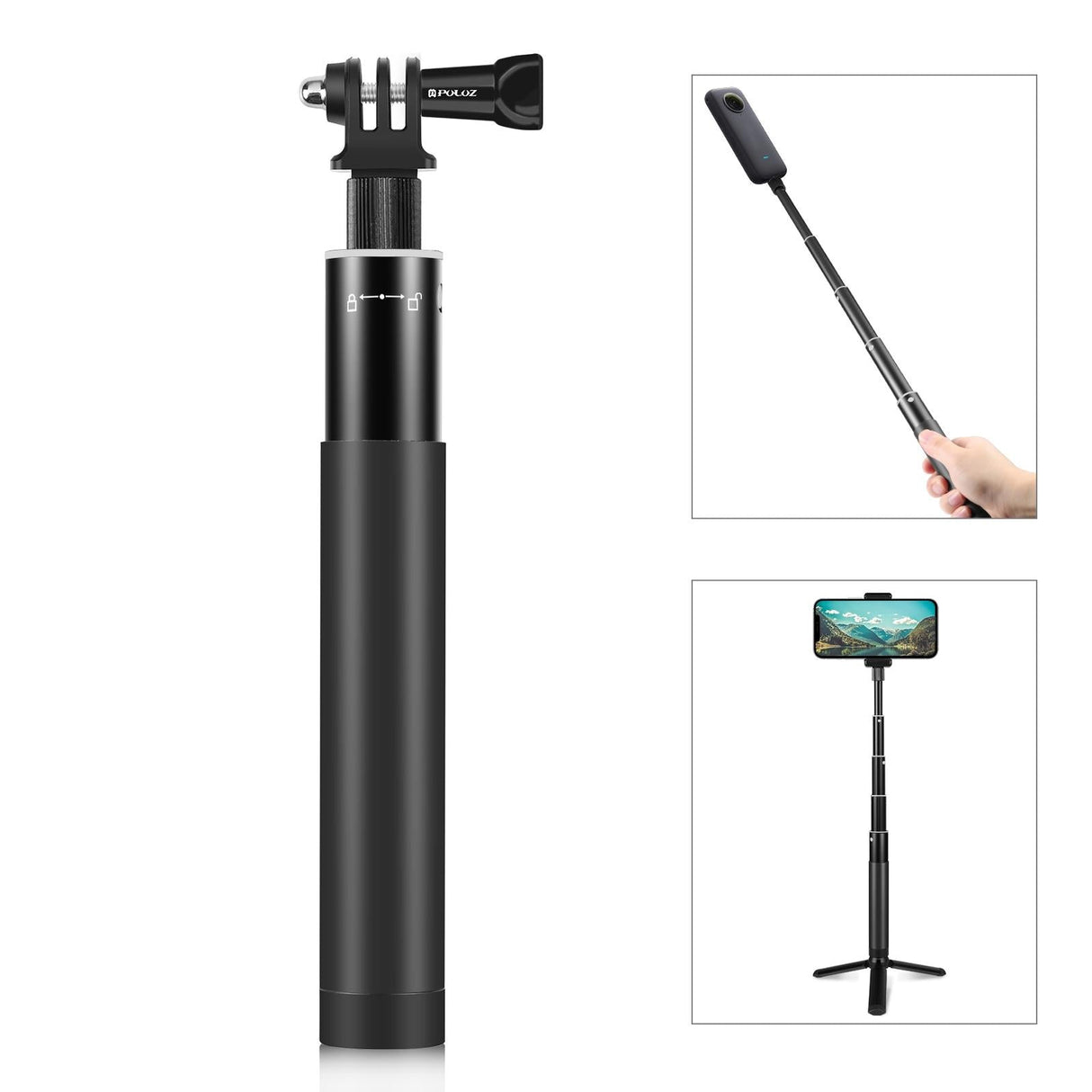 70cm Selfie Stick with Invisible Adapter for Insta360 one X2 / X3