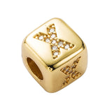 Brass Micro Inlaid Couple Red String Pull Diy Bracelet Jewelry Style - X - Front View