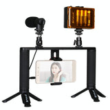 4-In-1 Vlogging Kit With Led Light Microphone Tripod And Stabilizer - Side View