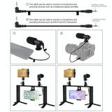 4-In-1 Vlogging Kit With Led Light Microphone Tripod And Stabilizer - Close-Up Angle