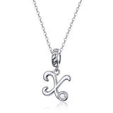 925 Sterling Silver Personalized Letter Pendant For Diy Bracelets And Necklaces Style - X - Top-Down View