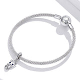 925 Sterling Silver Adorable Cat Pendant For Diy Bracelets & Necklaces - Low Angle
