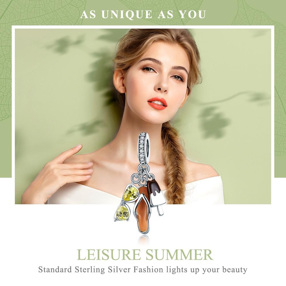 925 Sterling Silver Summer Cozy Head Pendant For Diy Bracelets & Necklaces