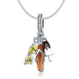 925 Sterling Silver Summer Cozy Head Pendant For Diy Bracelets & Necklaces - Rear View