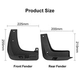 For Kia Niro De 2016-2019 4Pcs / Set Car Auto Soft Plastic Splash Flaps Fender Guard - Side View