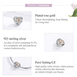 925 Sterling Silver Heart Beaded Clover Bracelet Charm - Rear View