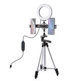 Live Broadcast Dual Phone Bracket & 6.2 Inch Led Ring Light Kit with Tripod Mount