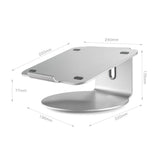 360 Degree Rotating Aluminum Laptop Stand - Efficient Cooling - Side View
