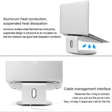 360 Degree Rotating Aluminum Laptop Stand - Efficient Cooling - Rear View