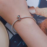 925 Sterling Silver Christmas Snowman Bracelet Beads - Rear View