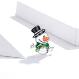 925 Sterling Silver Snowman Beads For Diy Bracelets & Necklaces - Side View