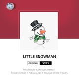 925 Sterling Silver Snowman Beads For Diy Bracelets & Necklaces - Top-Down View