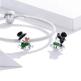 925 Sterling Silver Snowman Beads For Diy Bracelets & Necklaces - Close-Up Angle