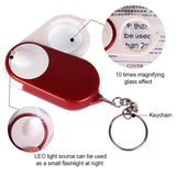 10x Pocket Magnifier with Led Light - Best for Reading - Rear View