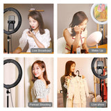 10.2 Rgbw Led Ring Light Kit with 1.1m Tripod & Phone Clamp - Top-Down View
