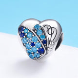 925 Sterling Silver Butterfly Flower Beads For Diy Bracelets & Necklaces - Side View