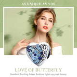 925 Sterling Silver Butterfly Flower Beads For Diy Bracelets & Necklaces - Top-Down View