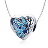 925 Sterling Silver Butterfly Flower Beads For Diy Bracelets & Necklaces - Rear View
