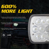 7 Inch 5X7 H4 15W Dc 9 - 30V 1500Lm Ip67 Car Truck Off - Road Vehicle Led Work Lights / Headlight With 15Leds Lamps - Rear View