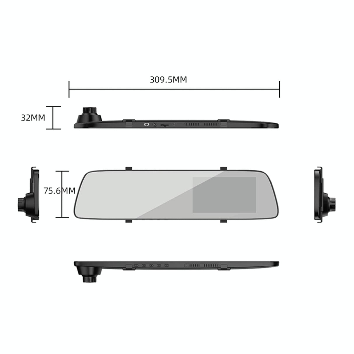 Full Hd Car Mirror Dvr Camera - 4.5 Front & Rearview