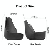 For Ford Ecosport 2013-2017 4Pcs / Set Car Auto Soft Plastic Splash Flaps Fender Guard - Top-Down View